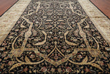 Black Persian Tabriz Handmade Wool Rug - 11' 9" X 18' 1"