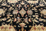 Black Persian Tabriz Handmade Wool Rug - 11' 9" X 18' 1"