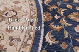 Blue Round Peshawar Hand Knotted Wool Rug - 10' 0" X 10' 0"