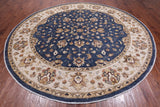 Blue Round Peshawar Hand Knotted Wool Rug - 10' 0" X 10' 0"