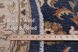 Blue Round Peshawar Hand Knotted Wool Rug - 10' 0" X 10' 0"