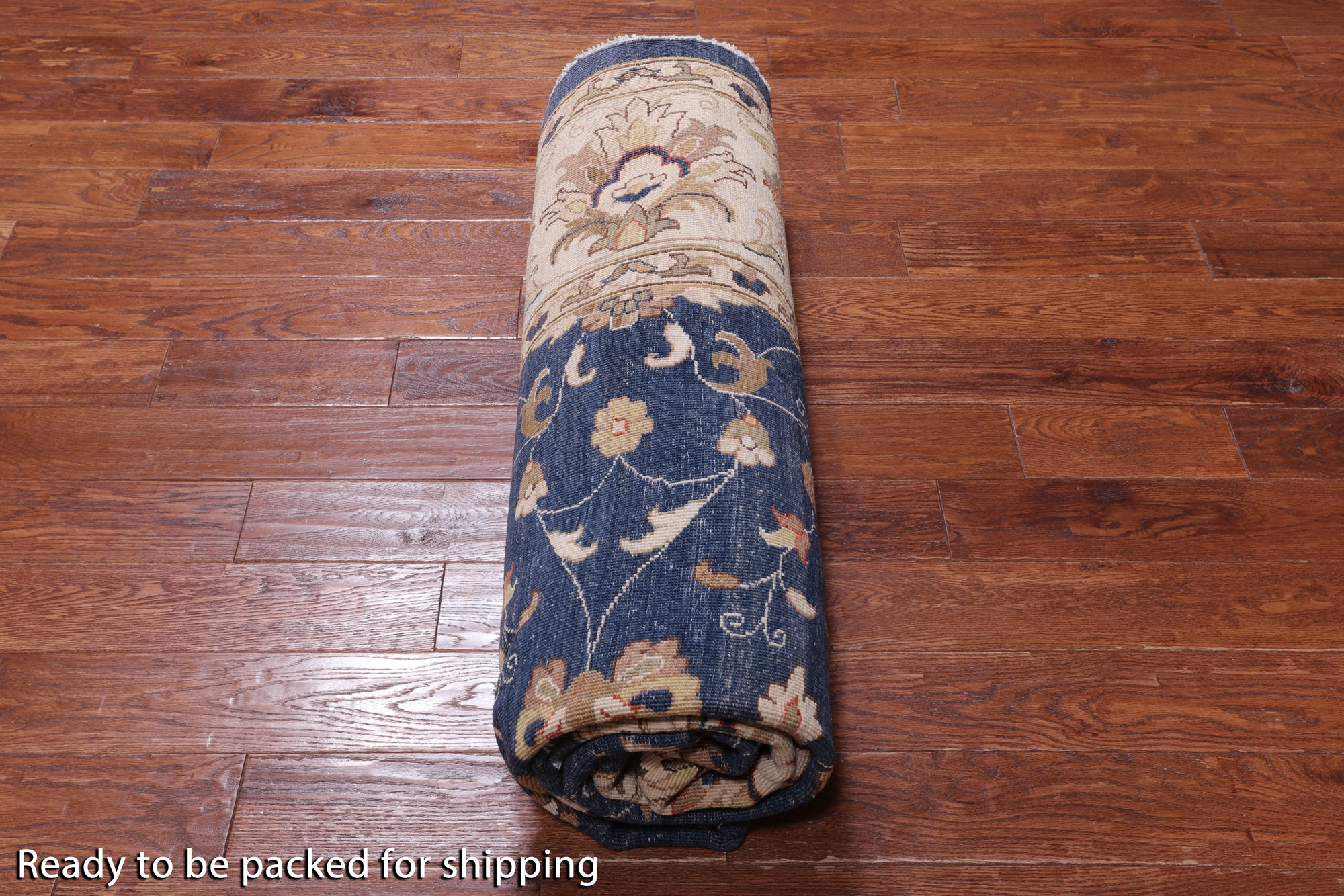 Blue Round Peshawar Hand Knotted Wool Rug - 10' 0" X 10' 0"