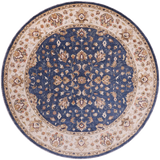 Blue Round Peshawar Hand Knotted Wool Rug - 10' 0" X 10' 0"