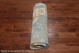Blue Round Peshawar Handmade Wool Rug - 10' 0" X 10' 0"