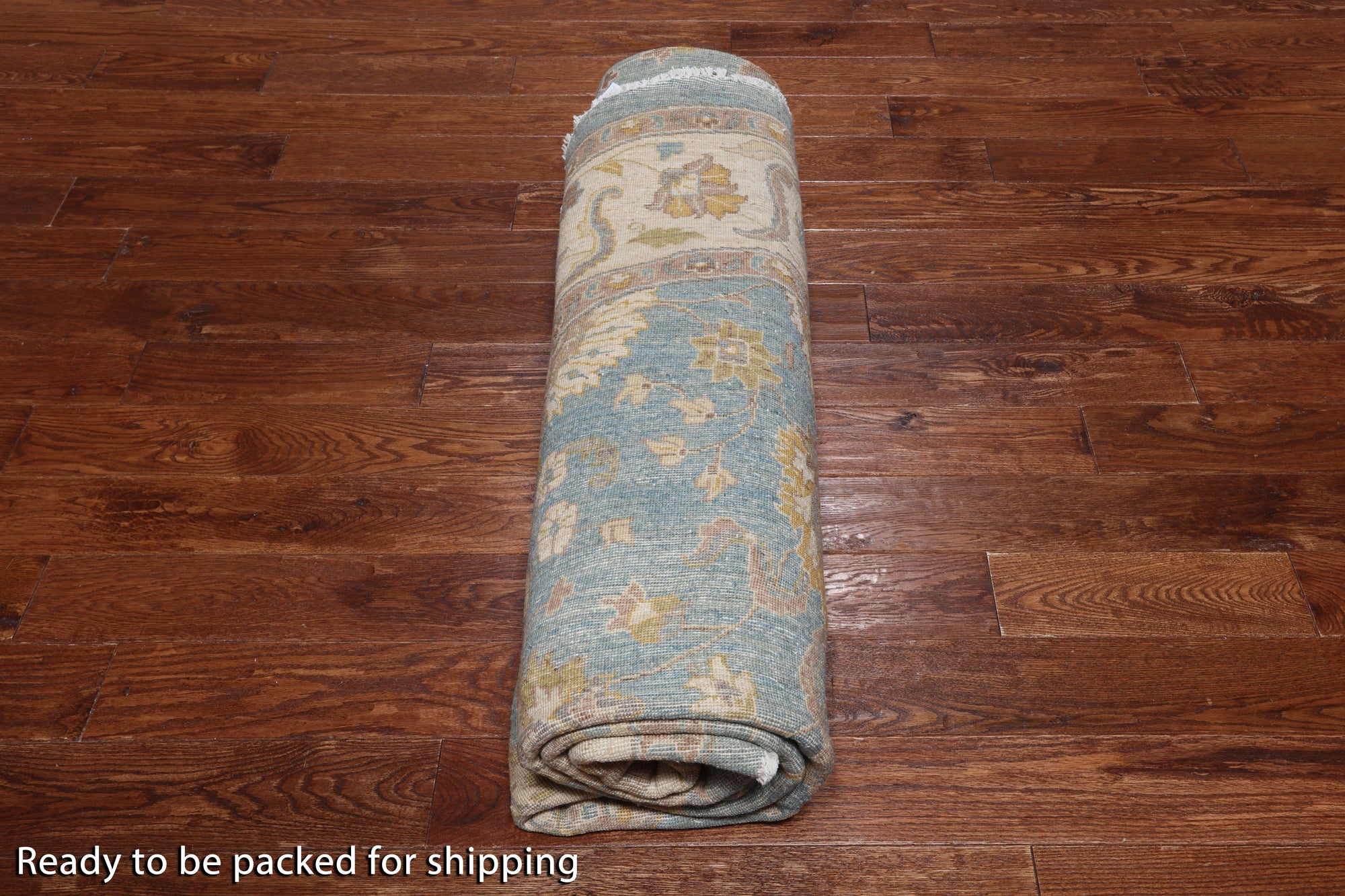 Blue Round Peshawar Handmade Wool Rug - 10' 0" X 10' 0"