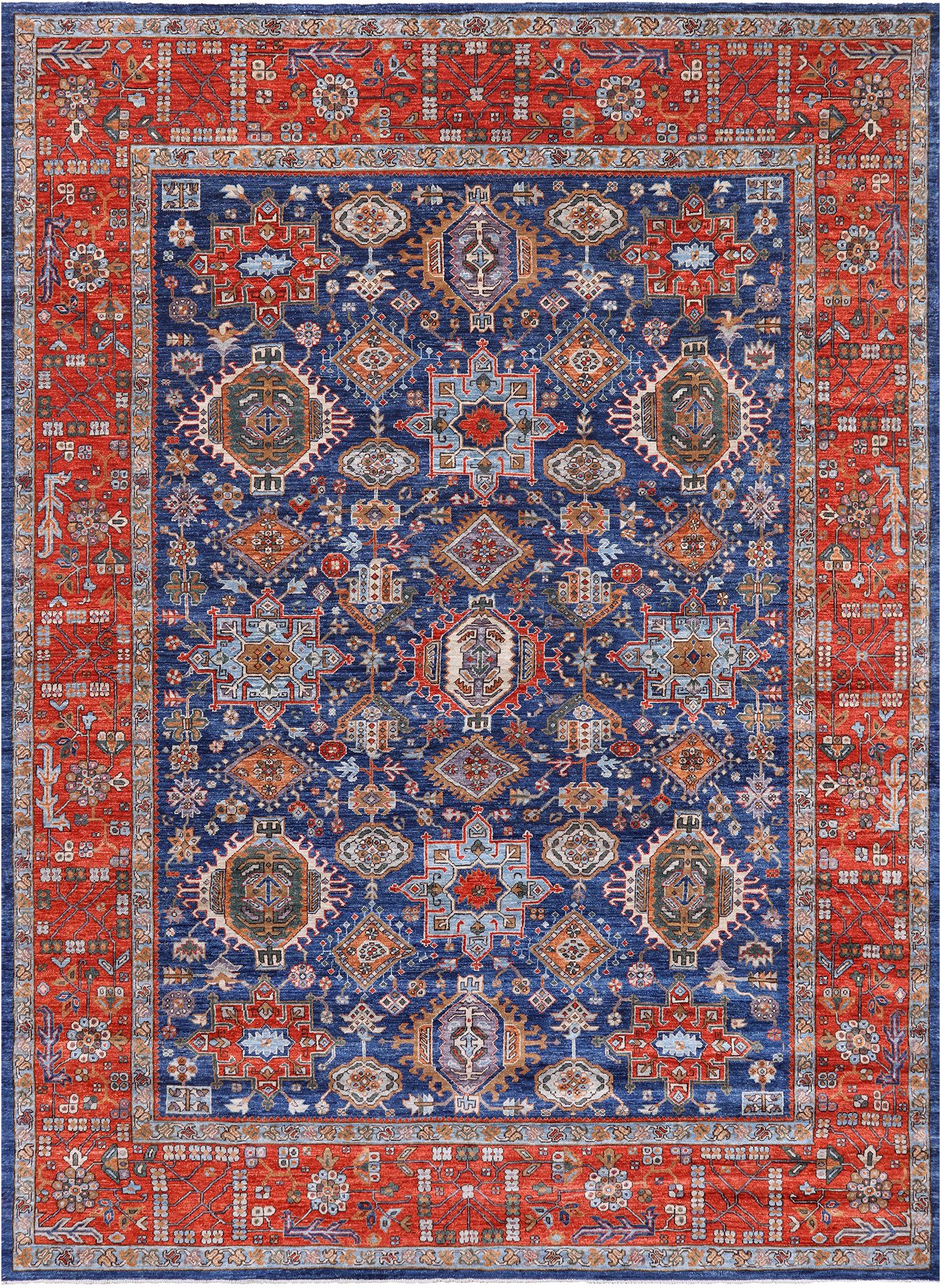Persian Fine Serapi Hand-Knotted Wool Rug - 8' 10" X 12' 0"