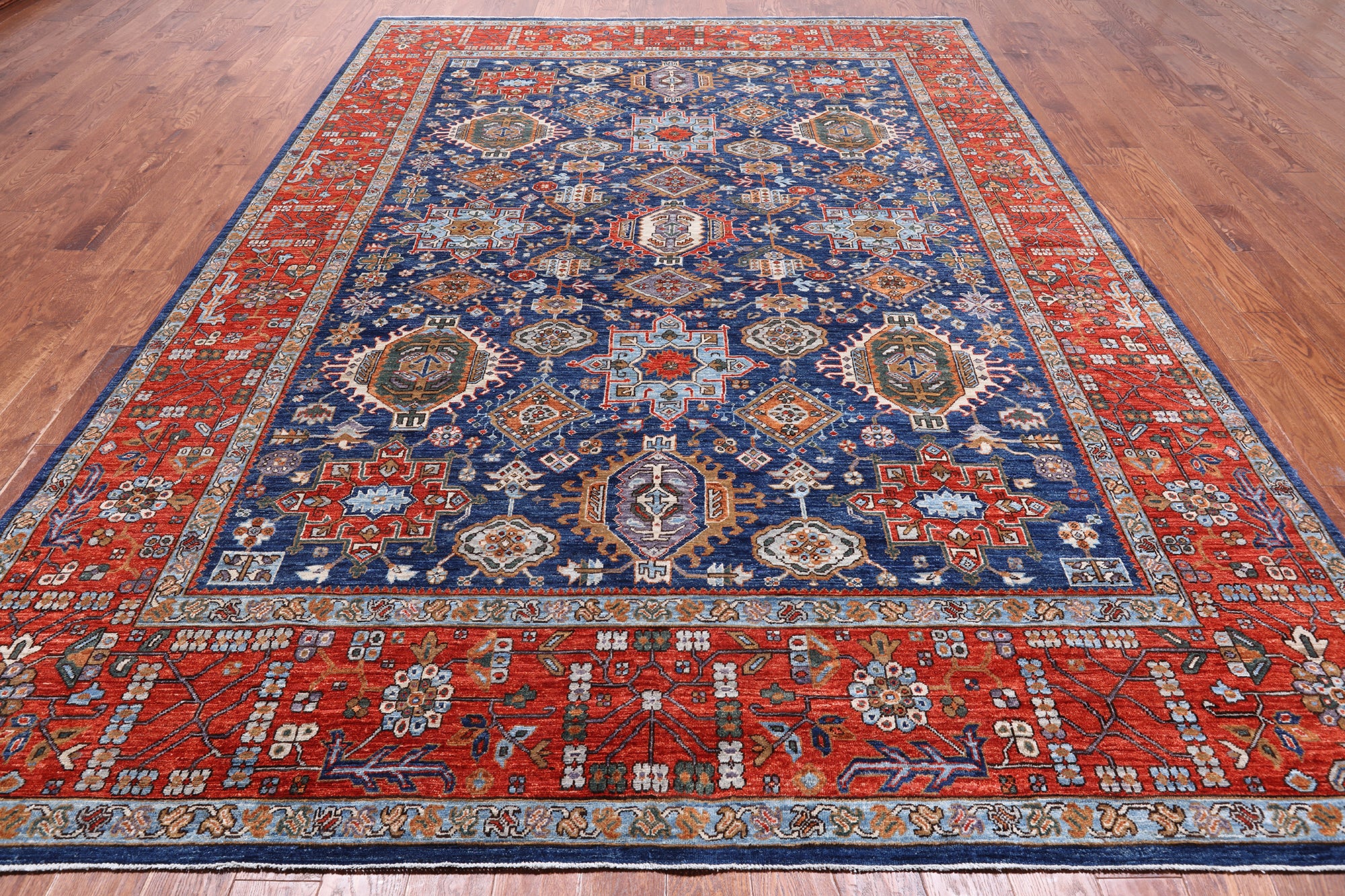 Persian Fine Serapi Hand-Knotted Wool Rug - 8' 10" X 12' 0"