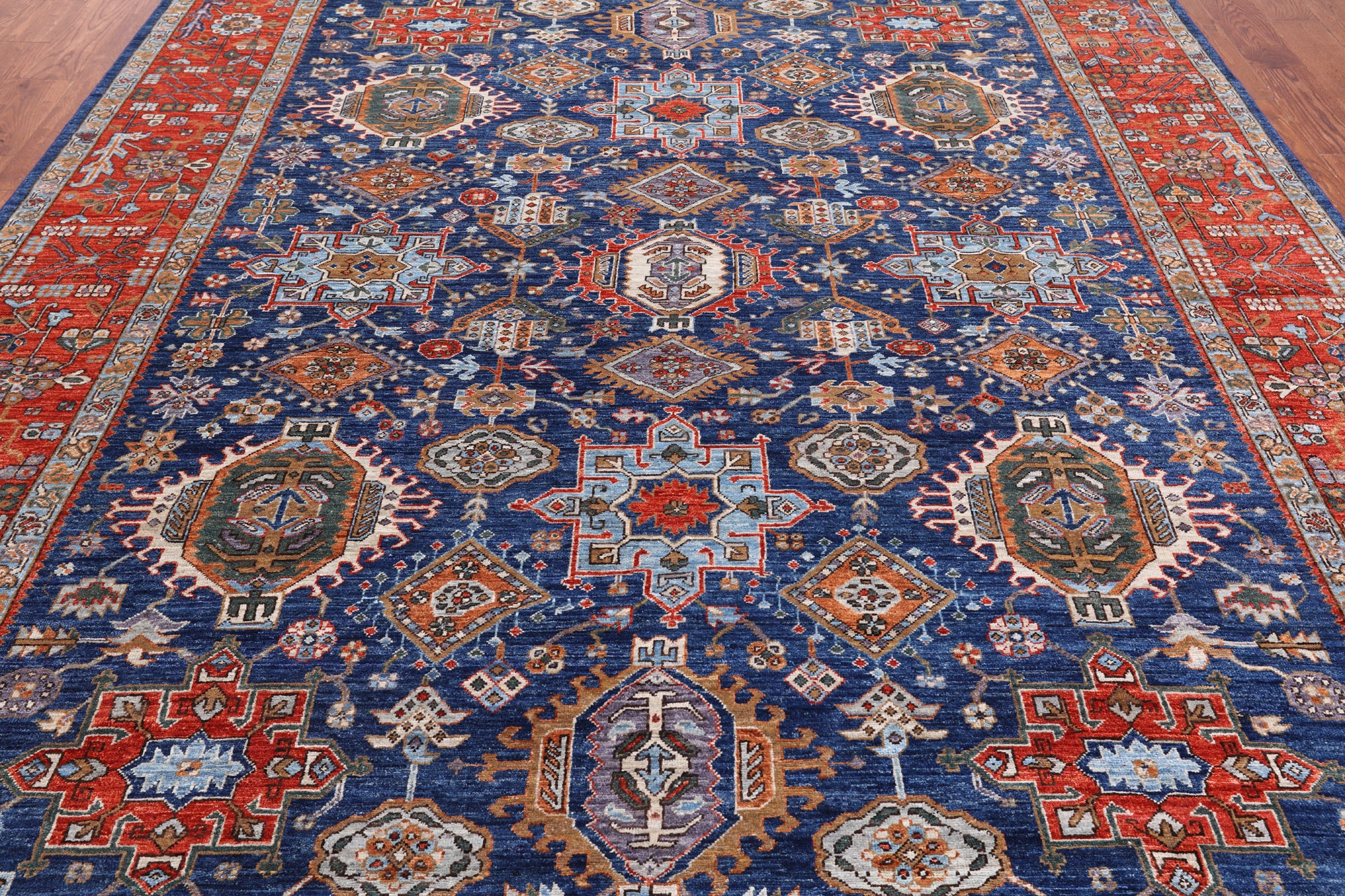 Persian Fine Serapi Hand-Knotted Wool Rug - 8' 10" X 12' 0"
