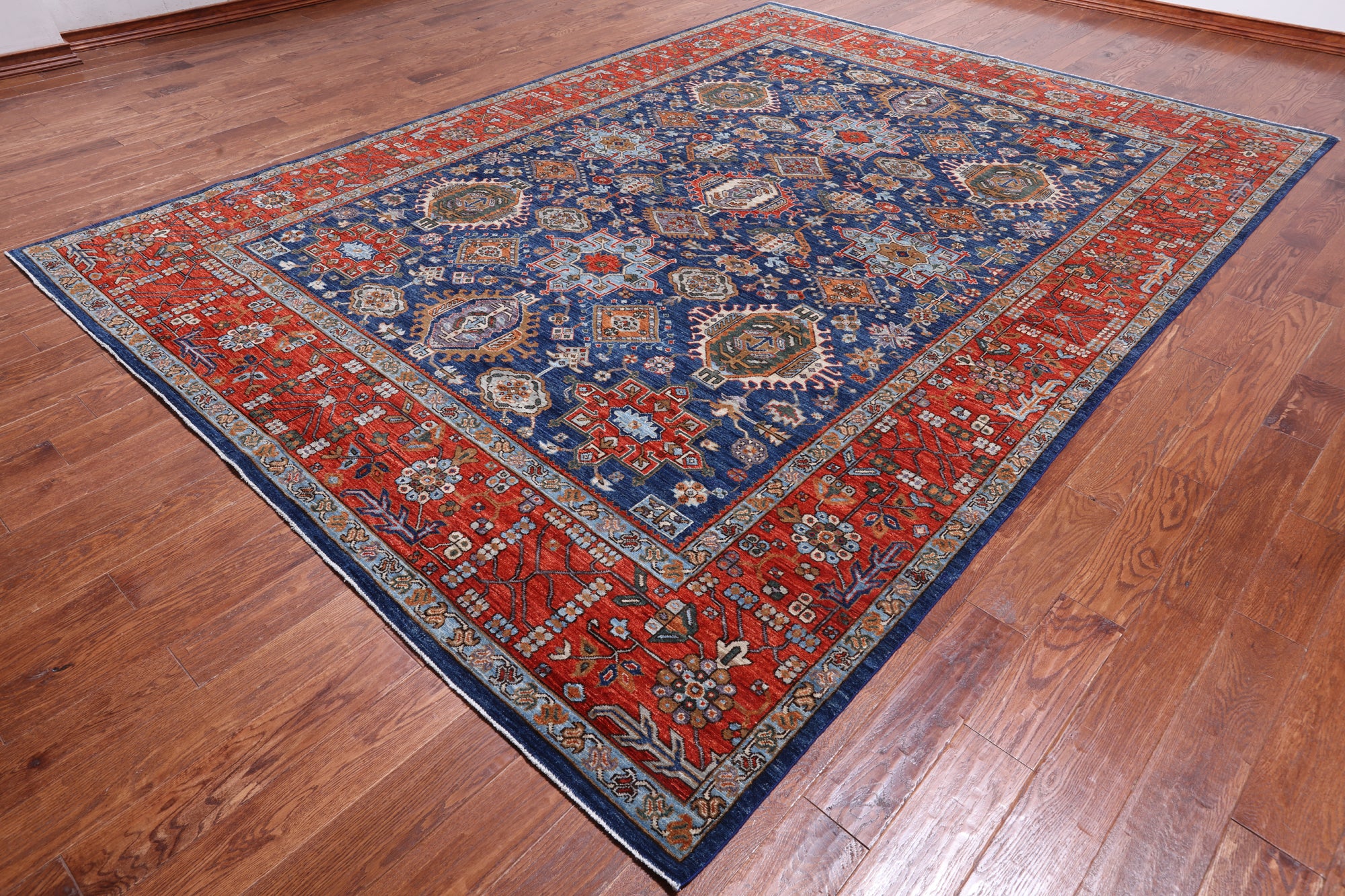 Persian Fine Serapi Hand-Knotted Wool Rug - 8' 10" X 12' 0"