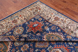Blue Persian Fine Serapi Hand Knotted Wool Rug - 9' 10" X 13' 9"