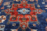 Blue Persian Fine Serapi Hand Knotted Wool Rug - 9' 10" X 13' 9"