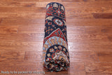 Blue Geometric Persian Mamluk Handmade Wool Rug - 5' 7" X 7' 9"