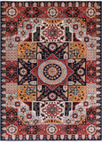 Blue Geometric Persian Mamluk Handmade Wool Rug - 5' 7" X 7' 9"