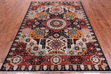 Blue Geometric Persian Mamluk Handmade Wool Rug - 5' 7" X 7' 9"