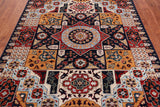 Blue Geometric Persian Mamluk Handmade Wool Rug - 5' 7" X 7' 9"