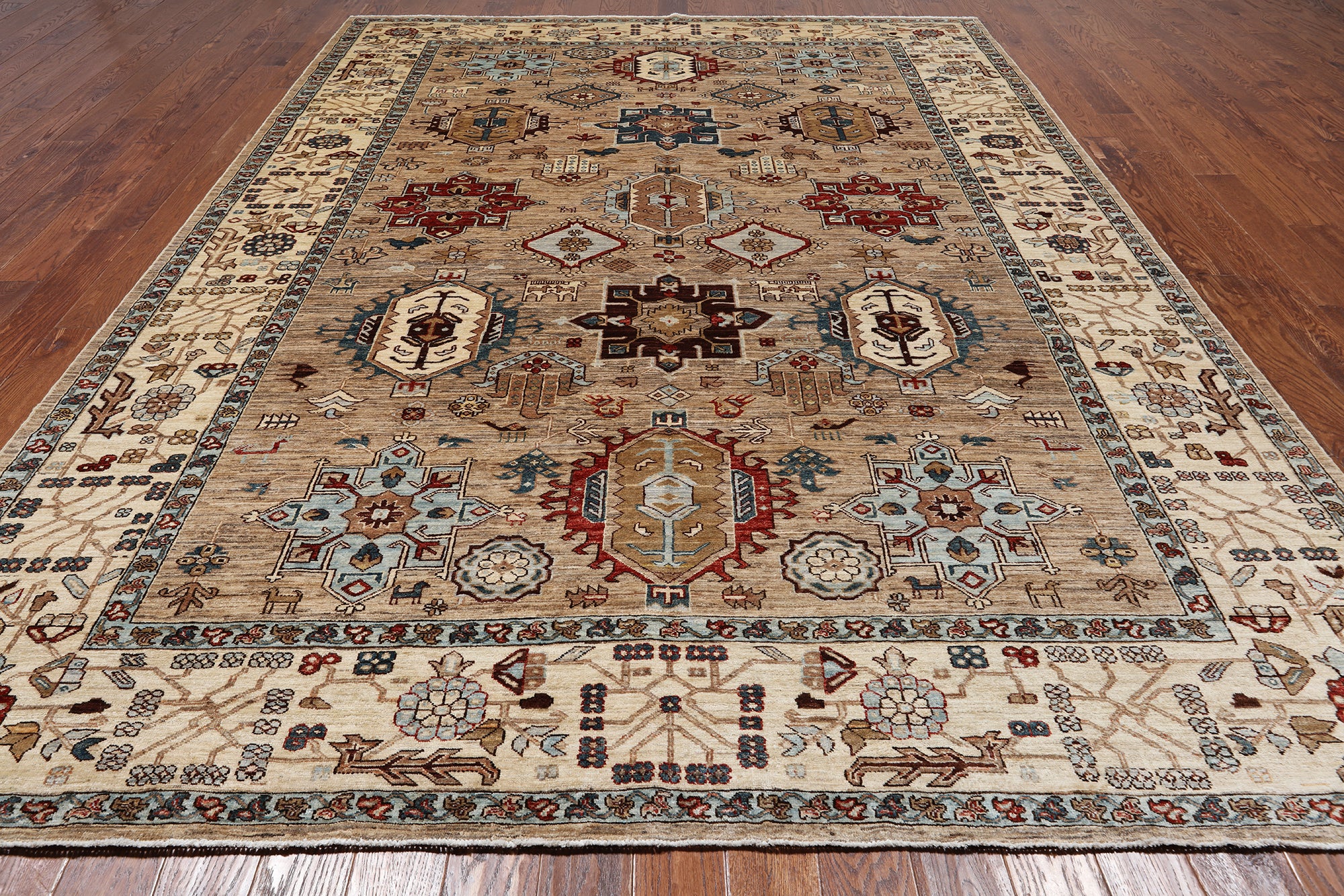 Persian Fine Serapi Handmade Wool Rug - 8' 10" X 12' 0"