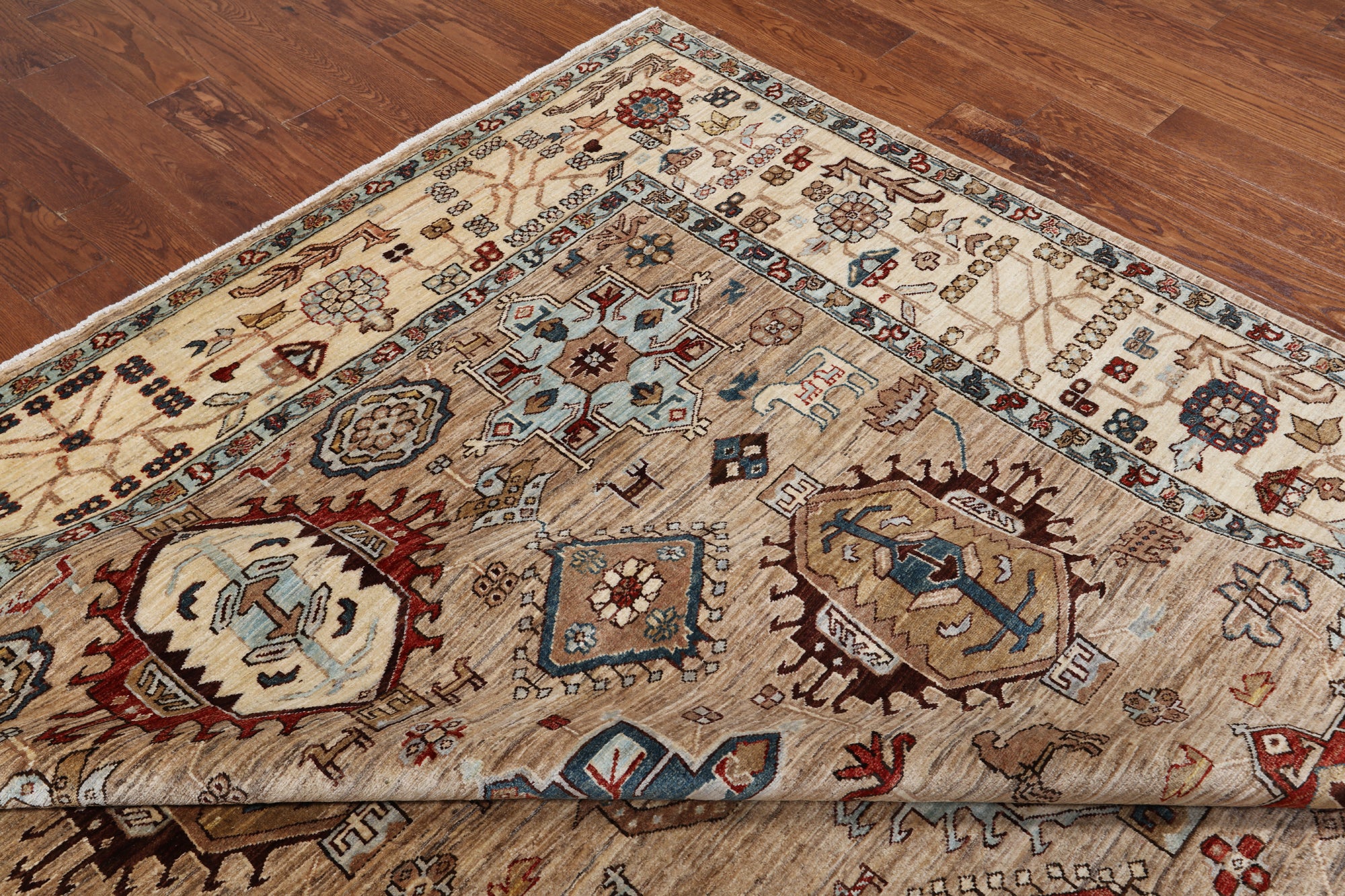 Persian Fine Serapi Handmade Wool Rug - 8' 10" X 12' 0"