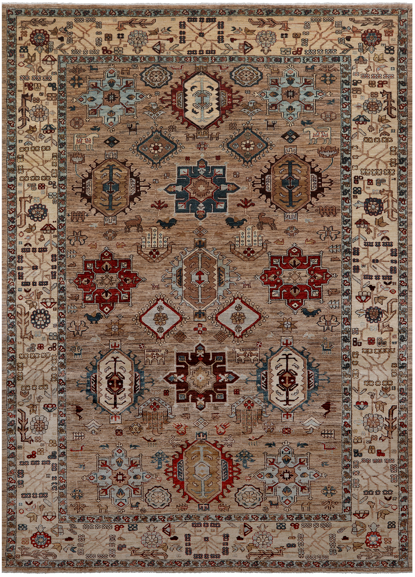 Persian Fine Serapi Handmade Wool Rug - 8' 10" X 12' 0"