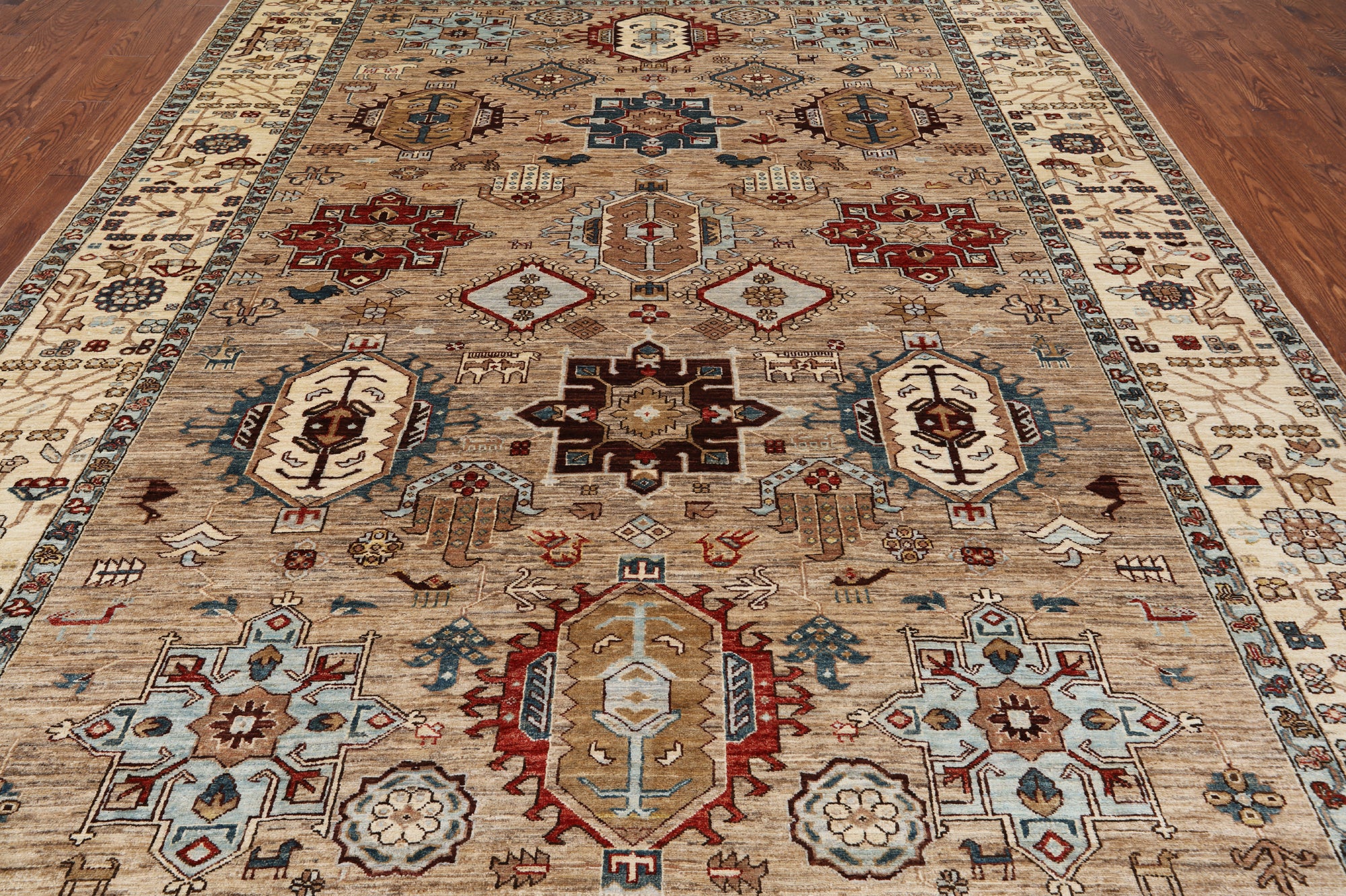 Persian Fine Serapi Handmade Wool Rug - 8' 10" X 12' 0"