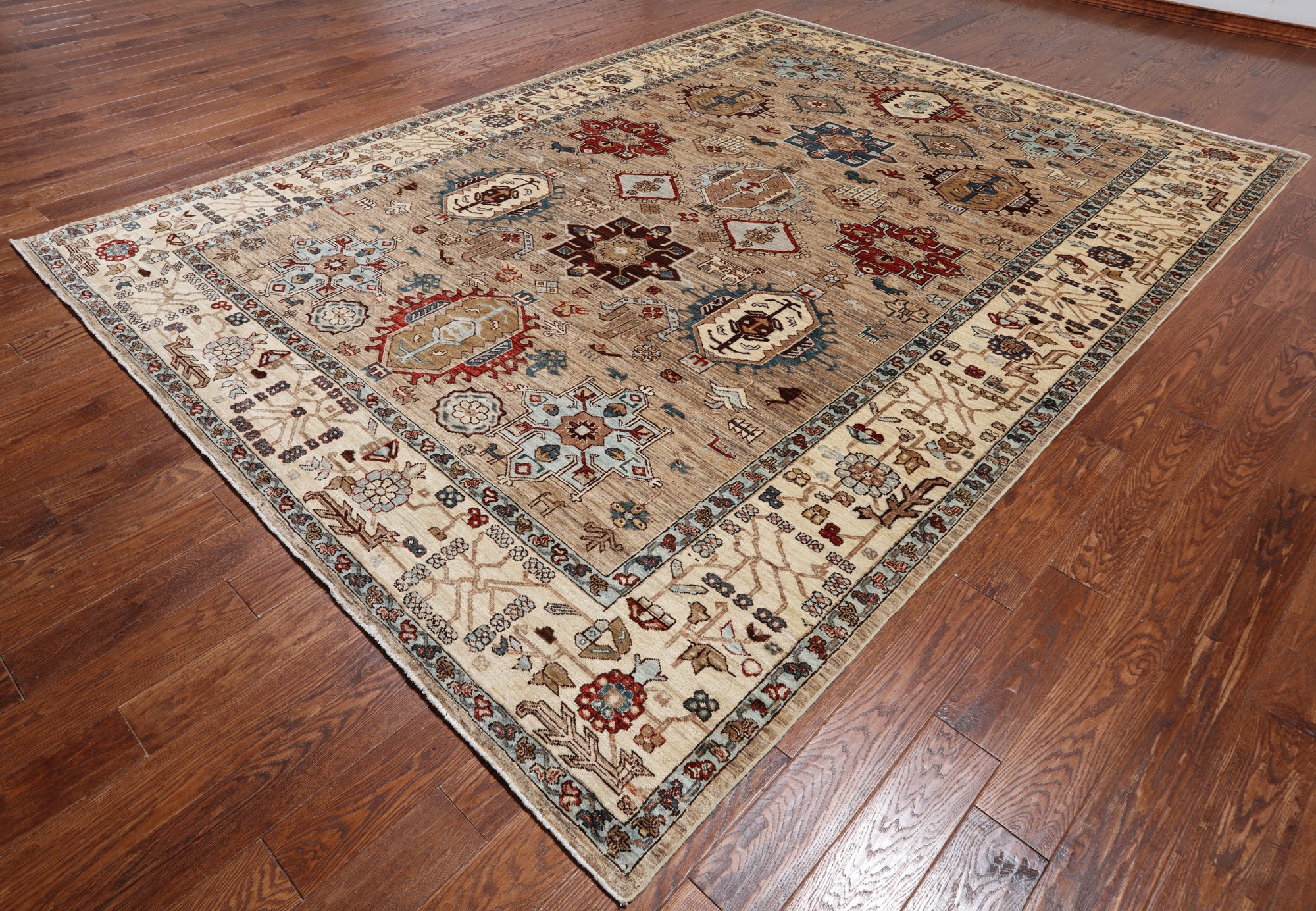 Persian Fine Serapi Handmade Wool Rug - 8' 10" X 12' 0"