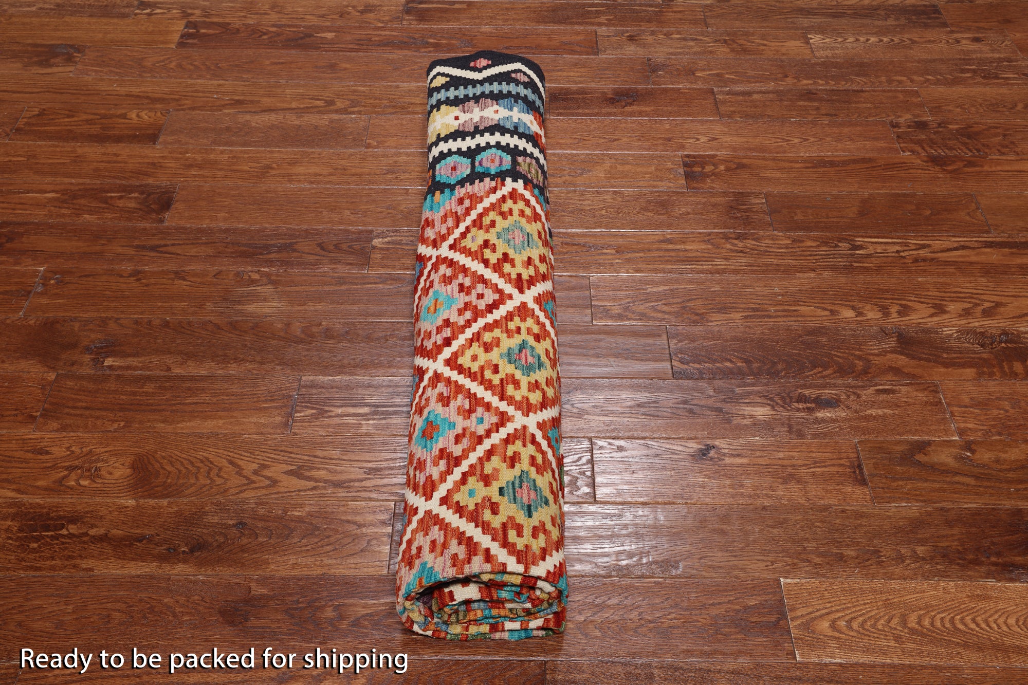 SUPER SALE Reversible Kilim Flat Weave Wool On Wool Rug - 8' 4" X 11' 6"