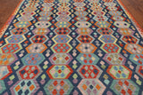 SUPER SALE Reversible Kilim Flat Weave Wool On Wool Rug - 8' 2" X 11' 5"