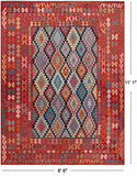 SUPER SALE Reversible Kilim Flat Weave Wool On Wool Rug - 8' 6" X 11' 1"