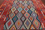 SUPER SALE Reversible Kilim Flat Weave Wool On Wool Rug - 8' 6" X 11' 1"