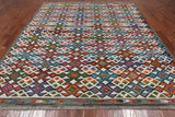 SUPER SALE Reversible Kilim Flat Weave Wool On Wool Rug - 8' 3" X 9' 5"