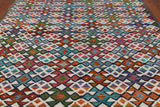SUPER SALE Reversible Kilim Flat Weave Wool On Wool Rug - 8' 3" X 9' 5"