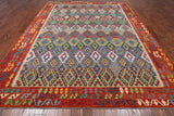 SUPER SALE Reversible Kilim Flat Weave Wool On Wool Rug - 8' 10" X 11' 7"