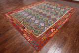 SUPER SALE Reversible Kilim Flat Weave Wool On Wool Rug - 8' 10" X 11' 7"