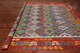 SUPER SALE Reversible Kilim Flat Weave Wool On Wool Rug - 8' 10" X 11' 7"