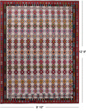 SUPER SALE Reversible Kilim Flat Weave Wool On Wool Rug - 9' 10" X 12' 9"