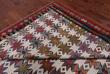SUPER SALE Reversible Kilim Flat Weave Wool On Wool Rug - 9' 10" X 12' 9"