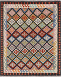 SUPER SALE Reversible Kilim Flat Weave Wool On Wool Rug - 5' 4" X 6' 4"