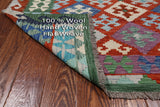 SUPER SALE Reversible Kilim Flat Weave Wool On Wool Rug - 5' 4" X 6' 5"