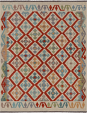SUPER SALE Reversible Kilim Flat Weave Wool On Wool Rug - 5' 2" X 6' 6"