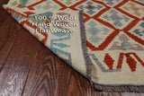 SUPER SALE Reversible Kilim Flat Weave Wool On Wool Rug - 5' 2" X 6' 6"