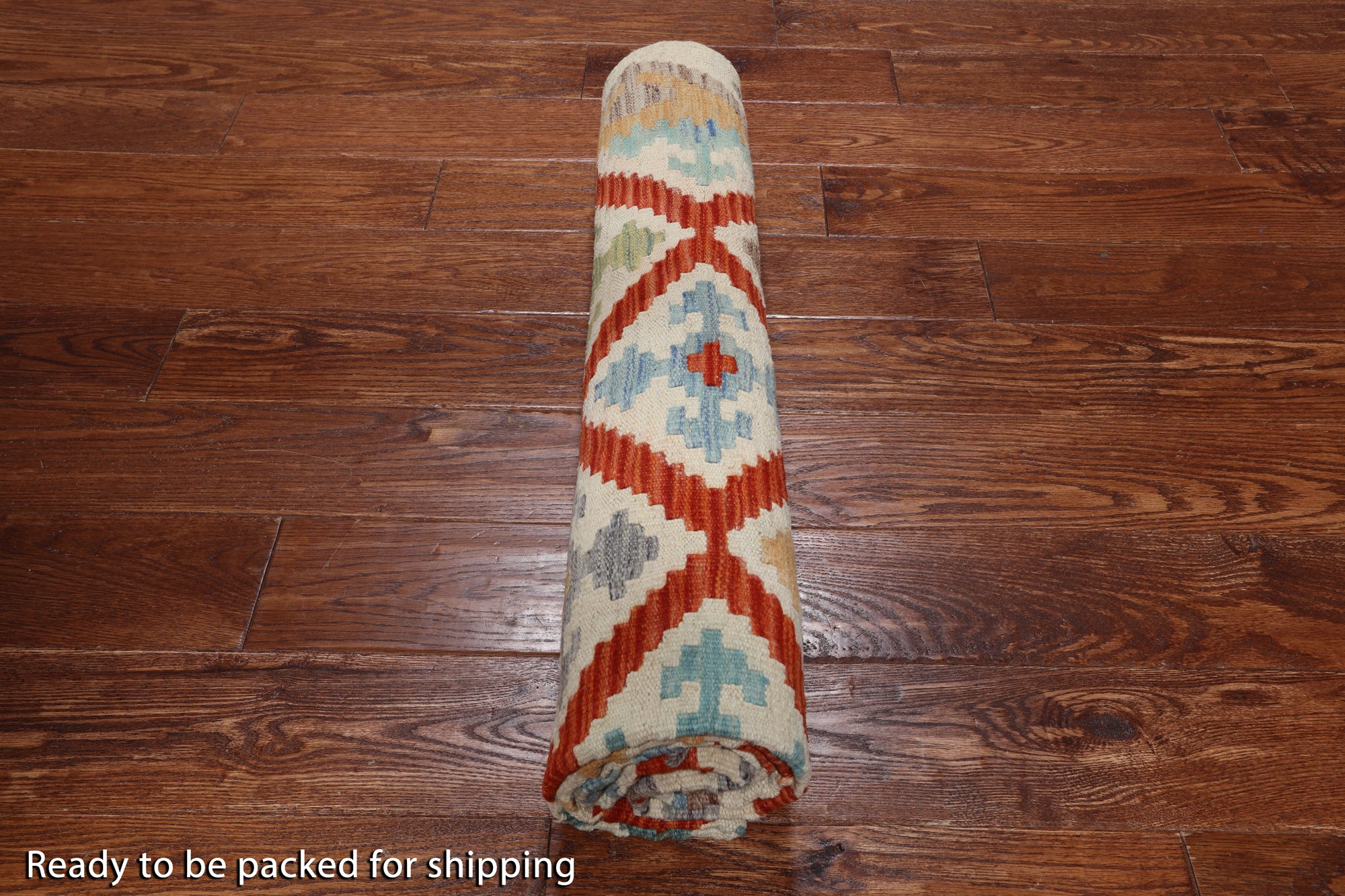 SUPER SALE Reversible Kilim Flat Weave Wool On Wool Rug - 5' 2" X 6' 6"