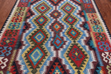 SUPER SALE Reversible Kilim Flat Weave Wool On Wool Rug - 5' 4" X 6' 10"