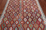 SUPER SALE Reversible Kilim Flat Weave Wool On Wool Rug - 5' 1" X 6' 5"