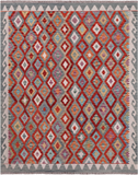SUPER SALE Reversible Kilim Flat Weave Wool On Wool Rug - 5' 1" X 6' 5"
