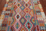 SUPER SALE Reversible Kilim Flat Weave Wool On Wool Rug - 5' 1" X 6' 7"