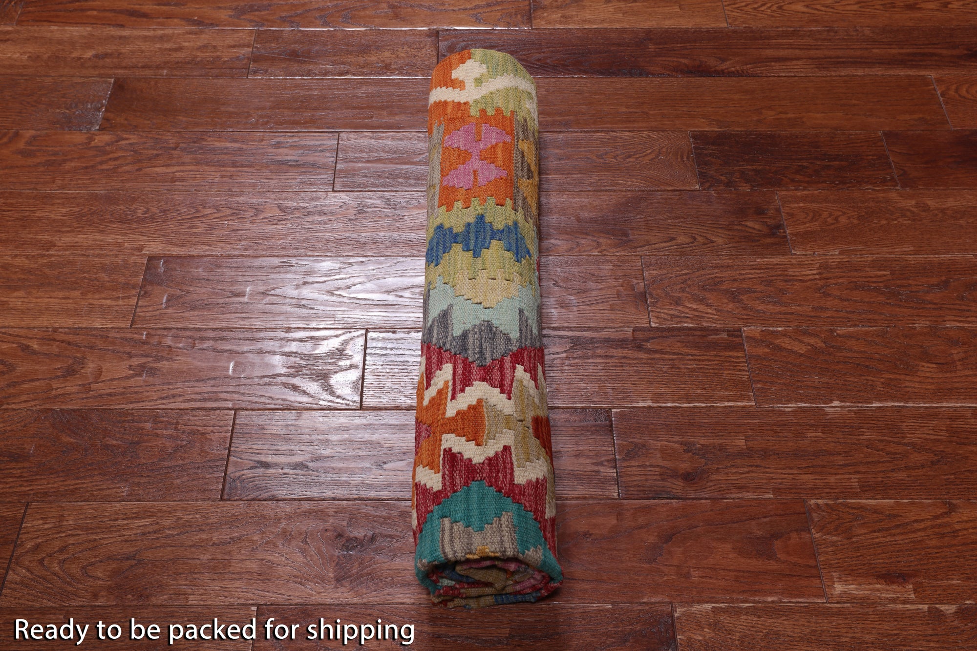 SUPER SALE Reversible Kilim Flat Weave Wool On Wool Rug - 5' 1" X 6' 7"