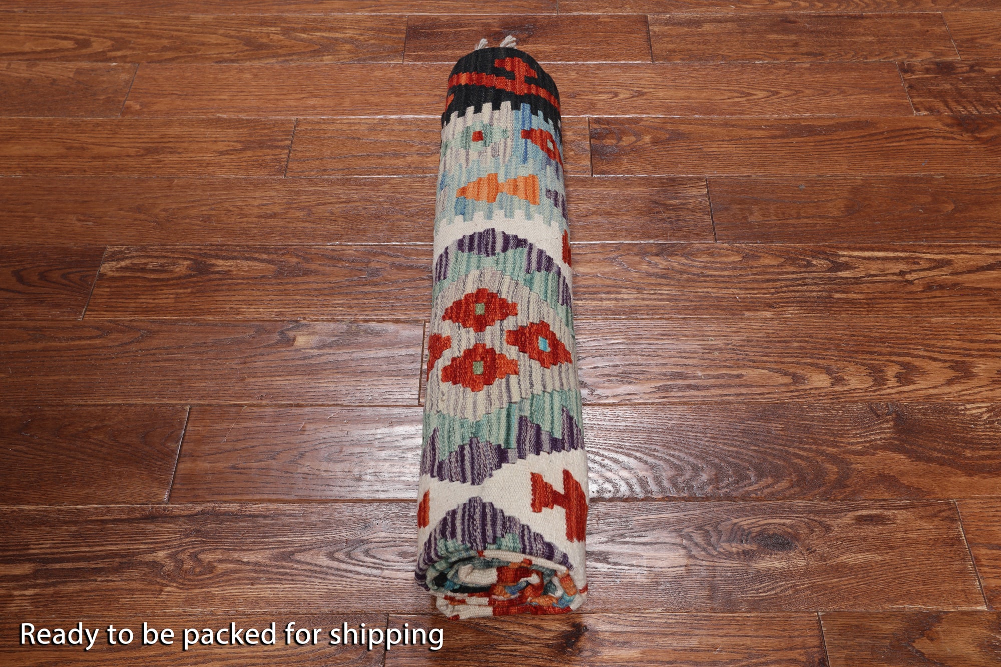 SUPER SALE Reversible Kilim Flat Weave Wool On Wool Rug - 5' 0" X 6' 4"