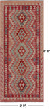 SUPER SALE Reversible Kilim Flat Weave Wool On Wool Runner Rug - 2' 9" X 6' 6"
