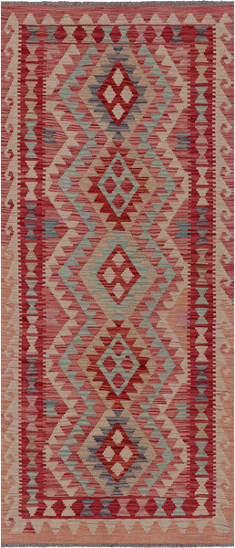 SUPER SALE Reversible Kilim Flat Weave Wool On Wool Runner Rug - 2' 9" X 6' 6"