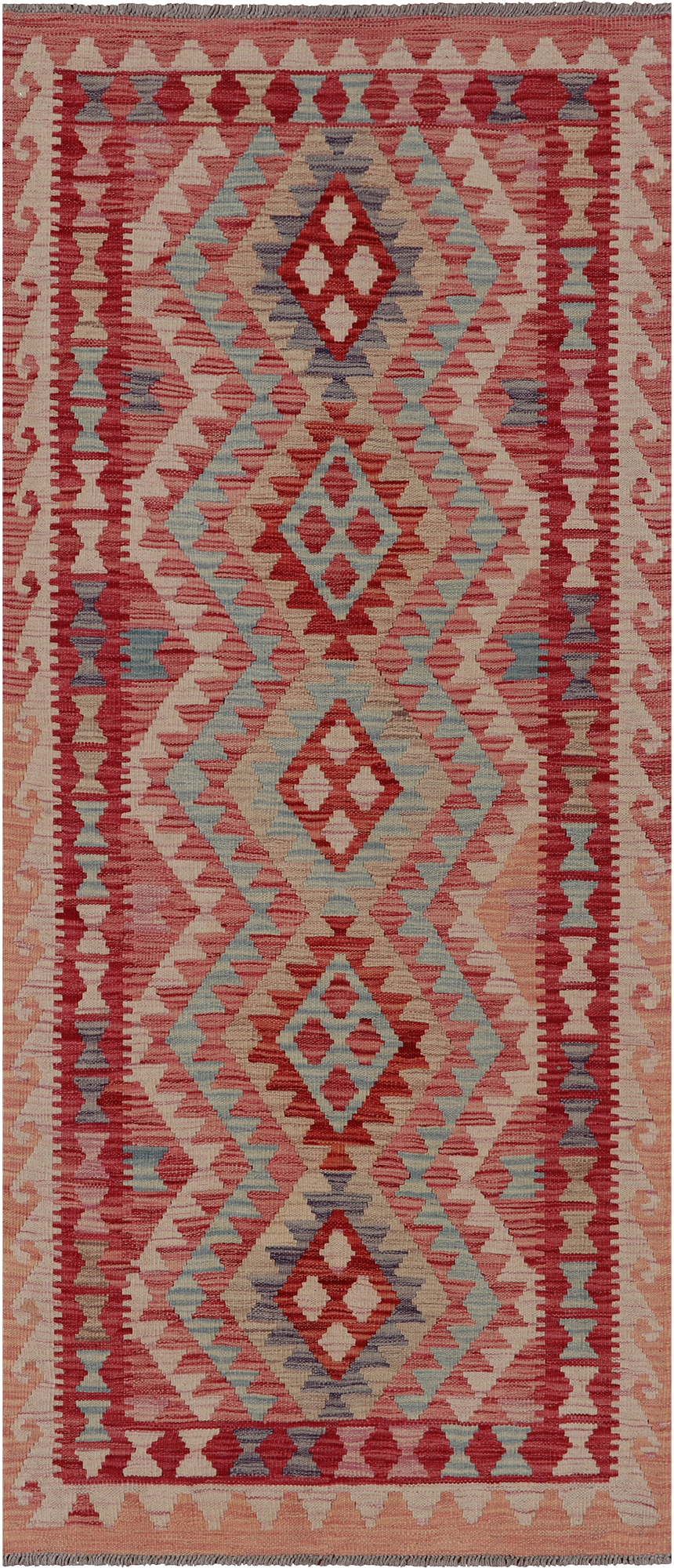 SUPER SALE Reversible Kilim Flat Weave Wool On Wool Runner Rug - 2' 9" X 6' 6"