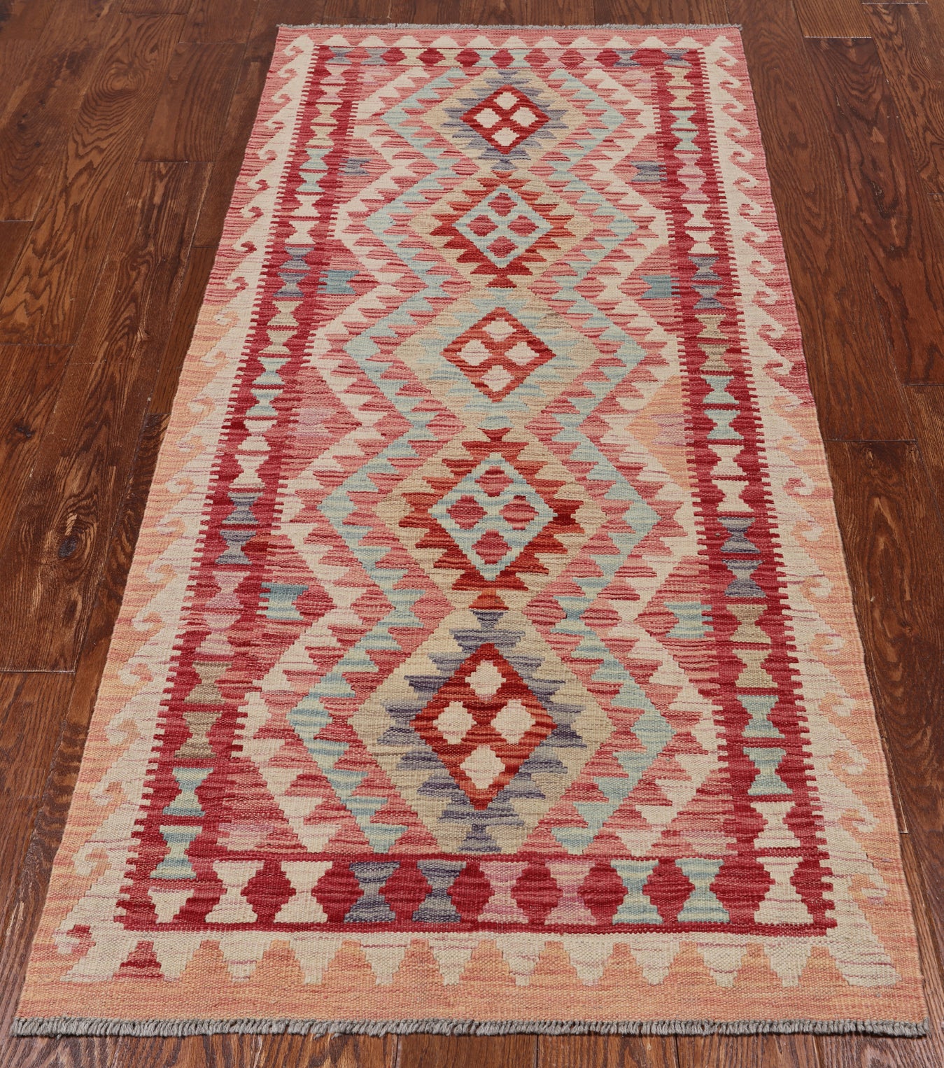 SUPER SALE Reversible Kilim Flat Weave Wool On Wool Runner Rug - 2' 9" X 6' 6"